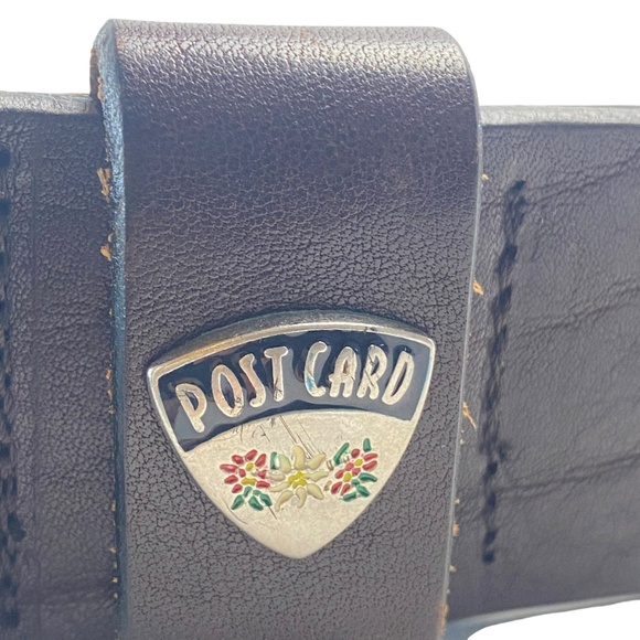 POST CARD  Brown Casual Leather wide belt Size 38 (PLEASE REVIEW MEASUREMENTS) - Picture 2 of 7
